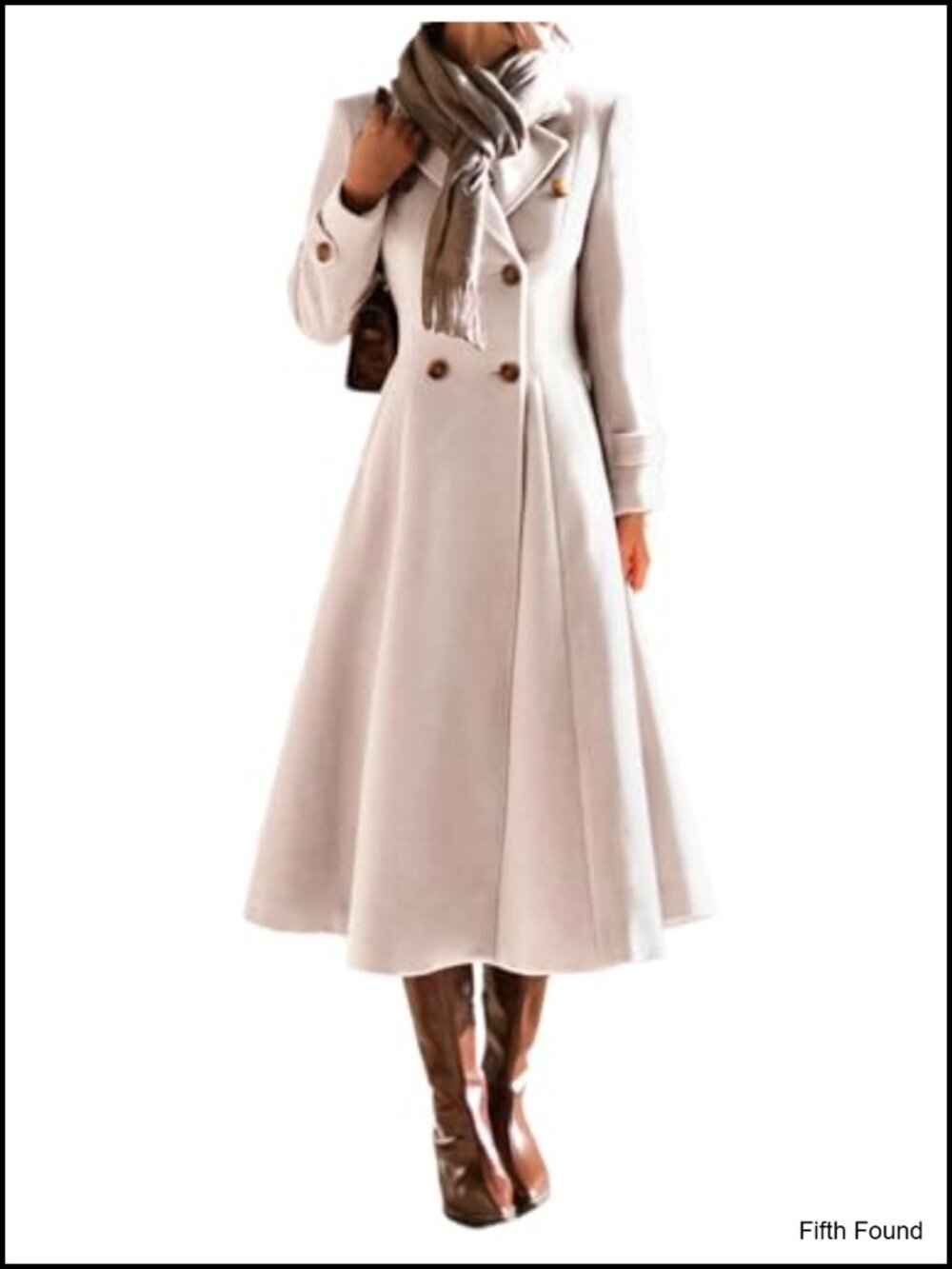 Womens Long Wool Blend Peacoat Double Breasted Trench Coat Winter
